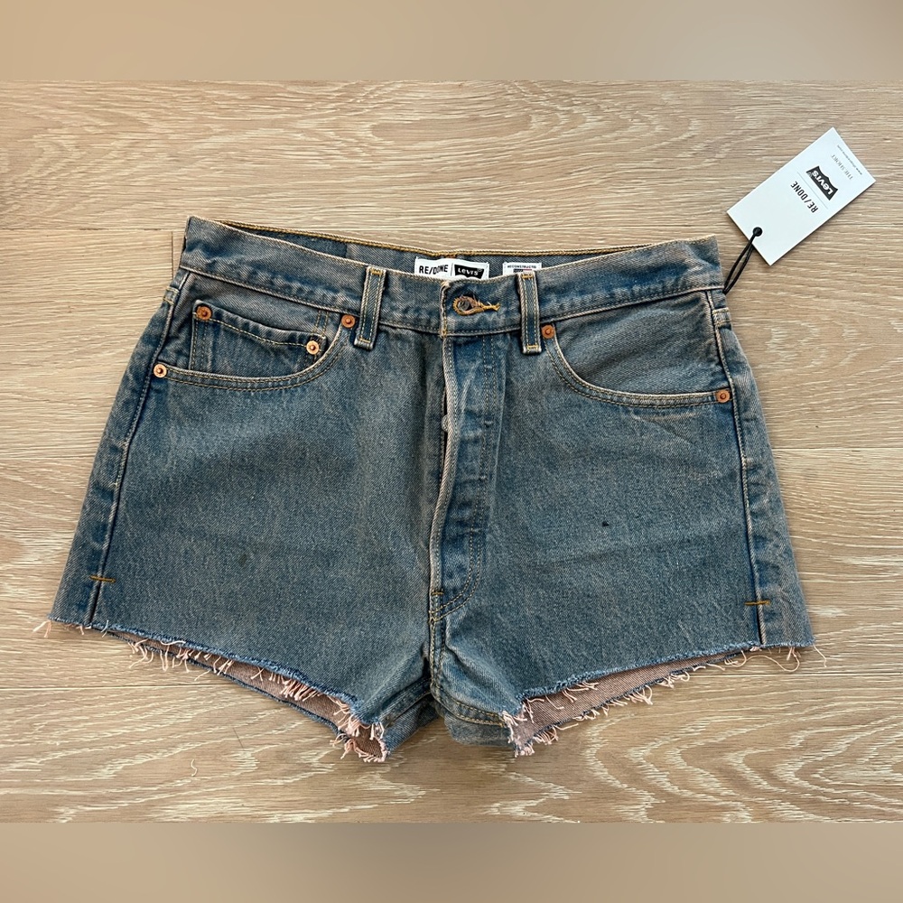 Re/Done Vintage Wash Denim Shorts